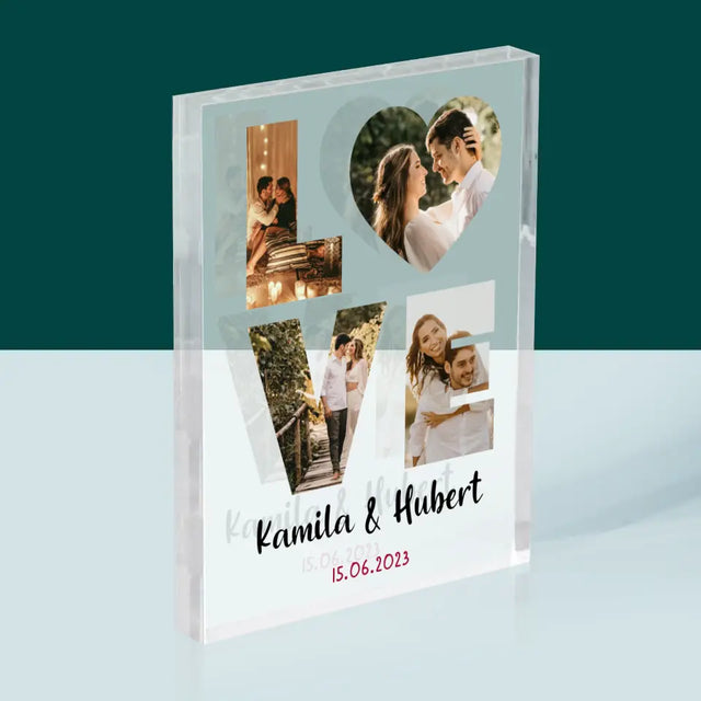 Słowo Ze Zdjęć: Love - Blok Akrylowy z Nadrukiem