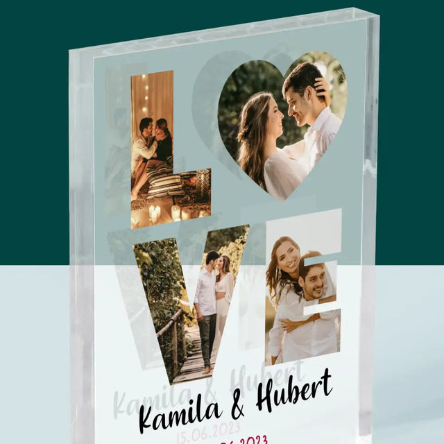 Słowo Ze Zdjęć: Love - Blok Akrylowy z Nadrukiem