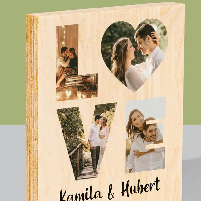 Słowo Ze Zdjęć: Love - Wydruk Na Drewnie