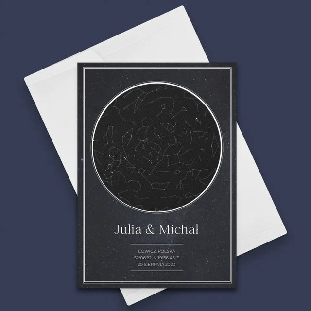 Mapa Gwiazd: Dla Zakochanych - Kartka z Życzeniami