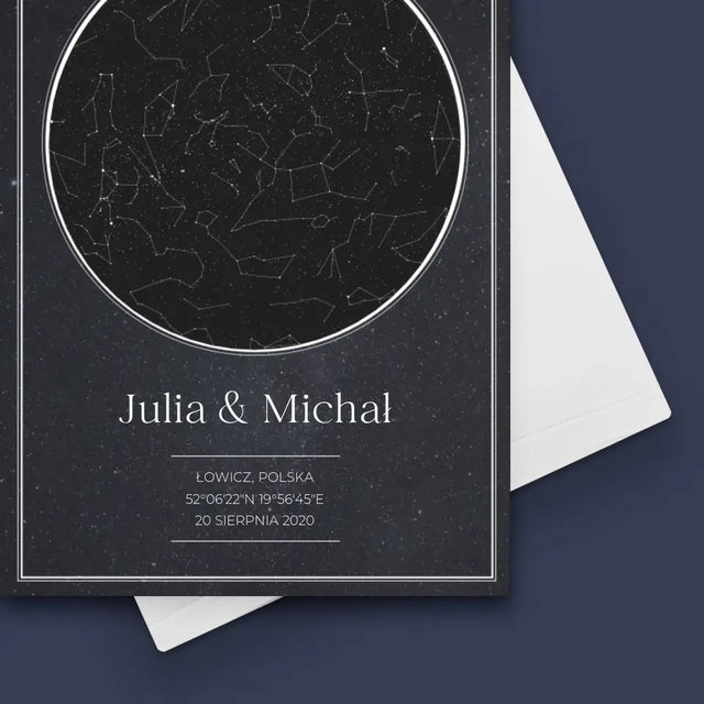 Mapa Gwiazd: Dla Zakochanych - Kartka z Życzeniami