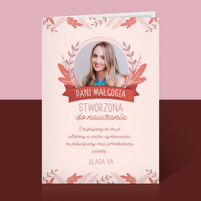 Zdjęcie i Podpis: Stworzona Do Nauczania - Kartka z Życzeniami