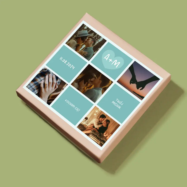 Fotokolaż: Kocham Cię Inicjały - Personalizowane Puzzle