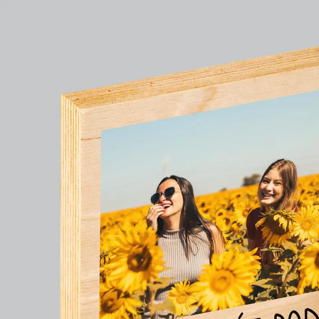 Fotokolaż: 2 Zdjęcia i Podpis - Wydruk Na Drewnie