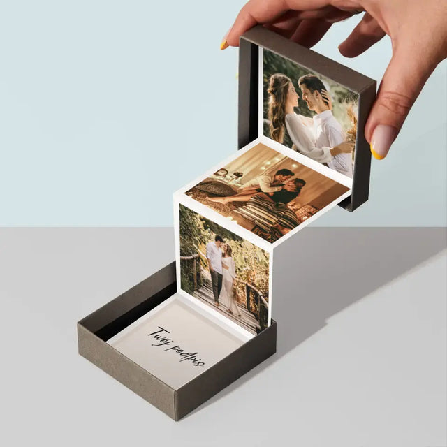 Fotokolaż: 3 Zdjęcia i Podpis - Zestaw Zdjęć Harmonijka