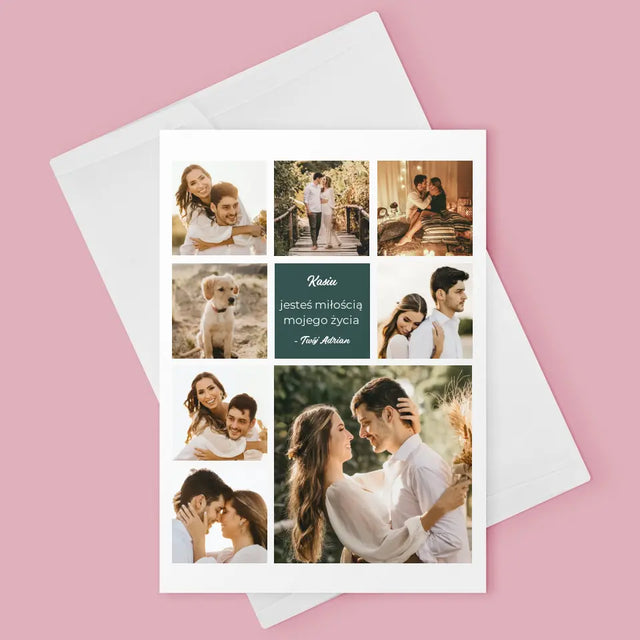 Fotokolaż: Miłosny - Kartka z Życzeniami