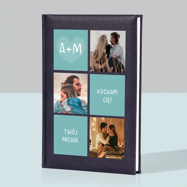 Fotokolaż: Kocham Cię Inicjały - Notes Książkowy z Nadrukiem