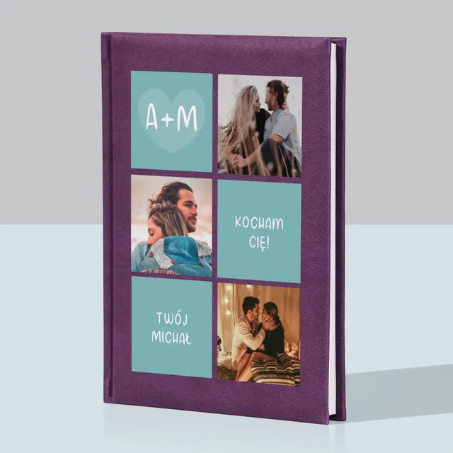 Fotokolaż: Kocham Cię Inicjały - Notes Książkowy z Nadrukiem