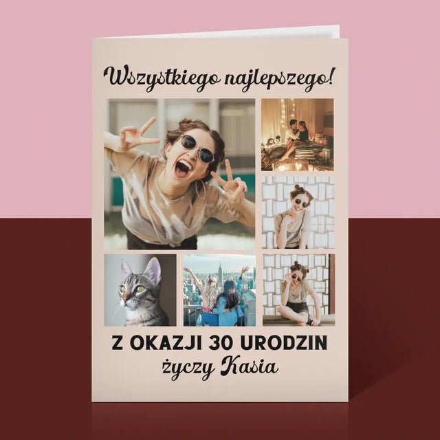 Fotokolaż: Urodzinowy - Kartka z Życzeniami