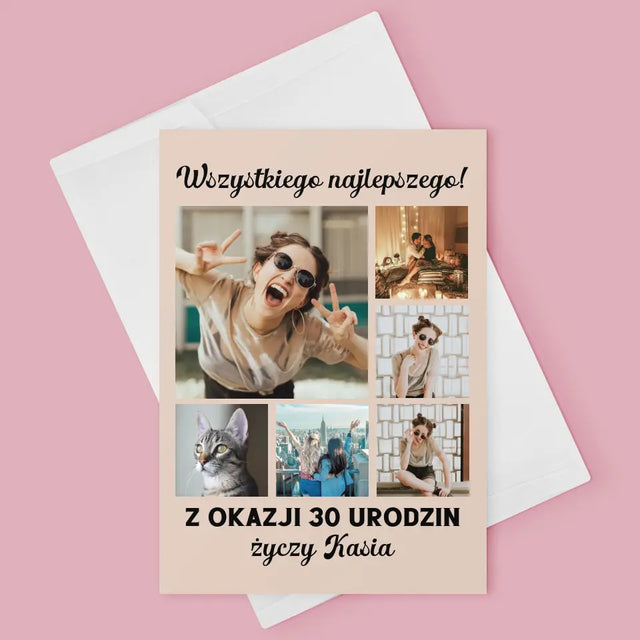 Fotokolaż: Urodzinowy - Kartka z Życzeniami