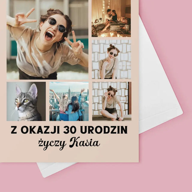 Fotokolaż: Urodzinowy - Kartka z Życzeniami