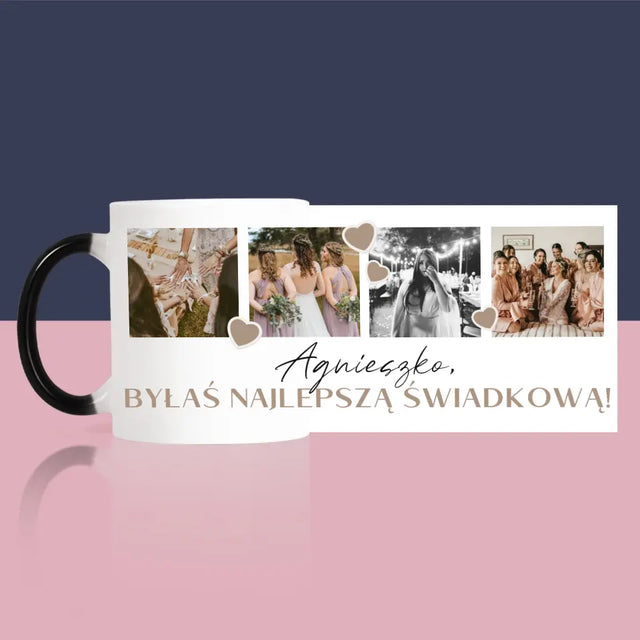 Fotokolaż: Dziękuję! Dla Świadkowej - Kubek z Nadrukiem