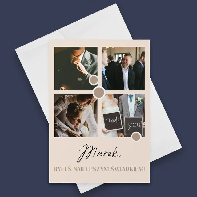 Fotokolaż: Dziękuję! Dla Świadka - Kartka z Życzeniami