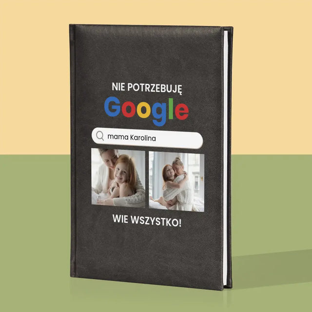 Fotokolaż: Nie Potrzebuję Google - Notes Książkowy z Nadrukiem