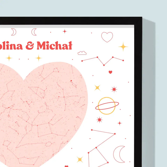 Mapa Gwiazd: Nasz Moment - Wydruk Obramowany