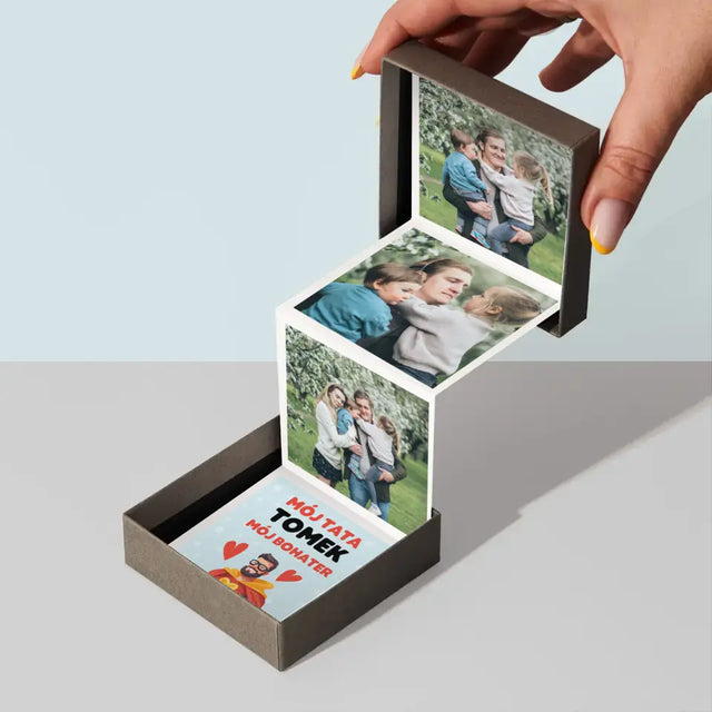 Fotokolaż: Tata Mój Bohater - Zestaw Zdjęć Harmonijka