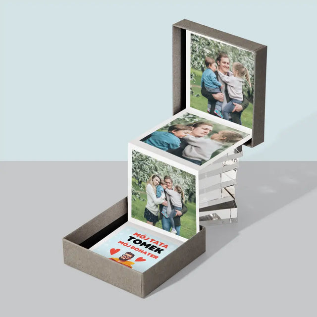 Fotokolaż: Tata Mój Bohater - Zestaw Zdjęć Harmonijka