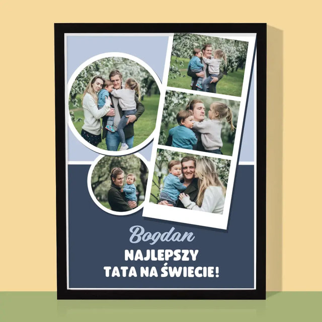Fotokolaż: Najlepszy Tata Na Świecie - Wydruk Obramowany