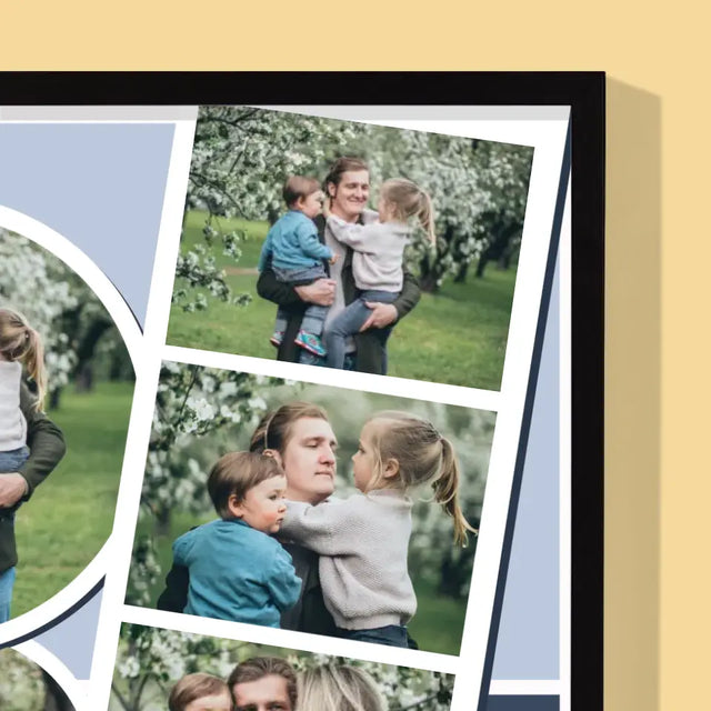 Fotokolaż: Najlepszy Tata Na Świecie - Wydruk Obramowany