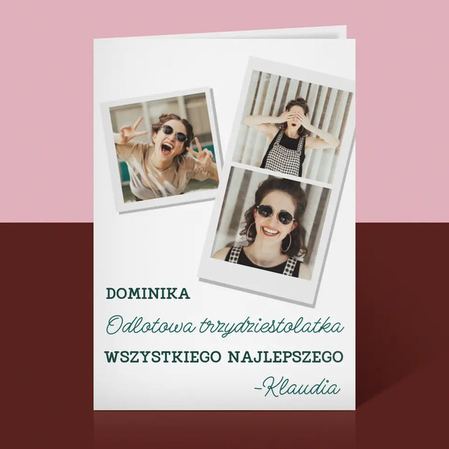 Fotokolaż: Odlotowa Trzydziestolatka - Kartka z Życzeniami