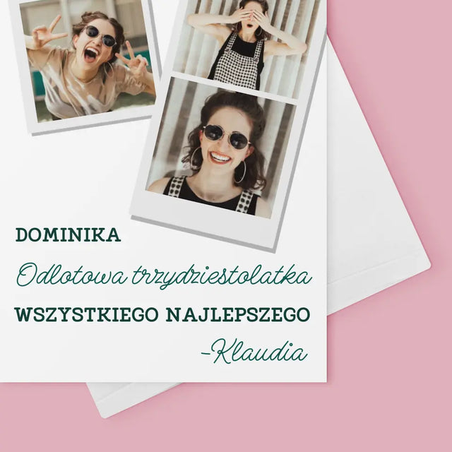 Fotokolaż: Odlotowa Trzydziestolatka - Kartka z Życzeniami