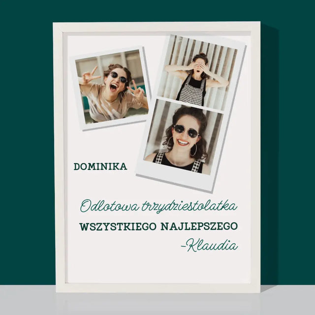 Fotokolaż: Odlotowa Trzydziestolatka - Wydruk Obramowany