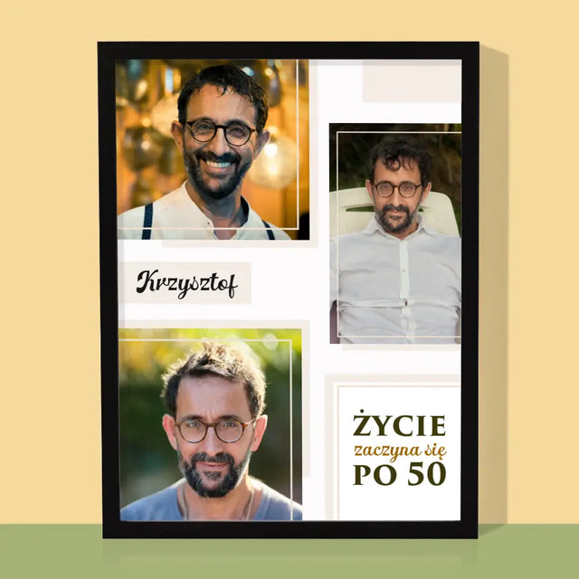 Fotokolaż: Życie Zaczyna Się Po 50 - Wydruk Obramowany
