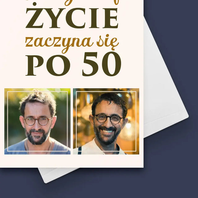 Fotokolaż: Życie Zaczyna Się Po 50 - Kartka z Życzeniami
