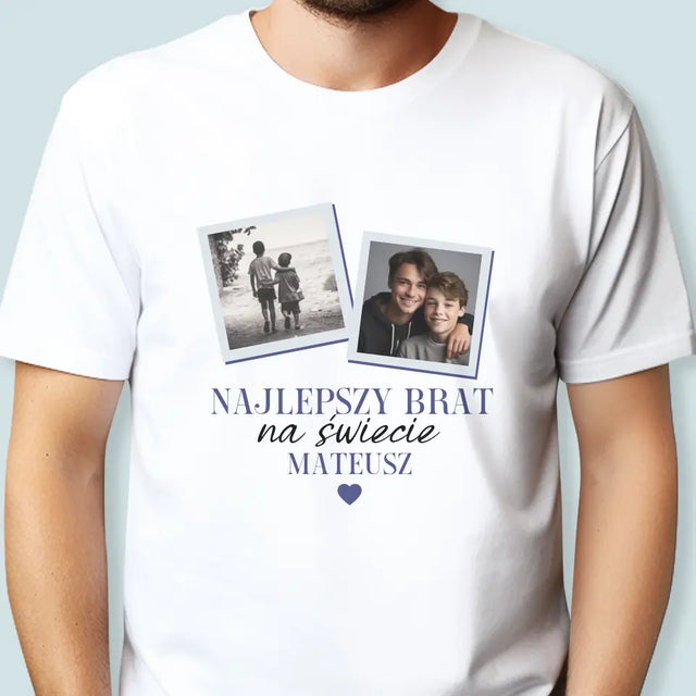 Fotokolaż: Najlepszy Brat Na Świecie - Koszulka Męska z Nadrukiem