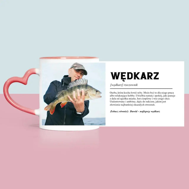 Zdjęcie i Podpis: Wędkarz Definicja - Kubek z Nadrukiem