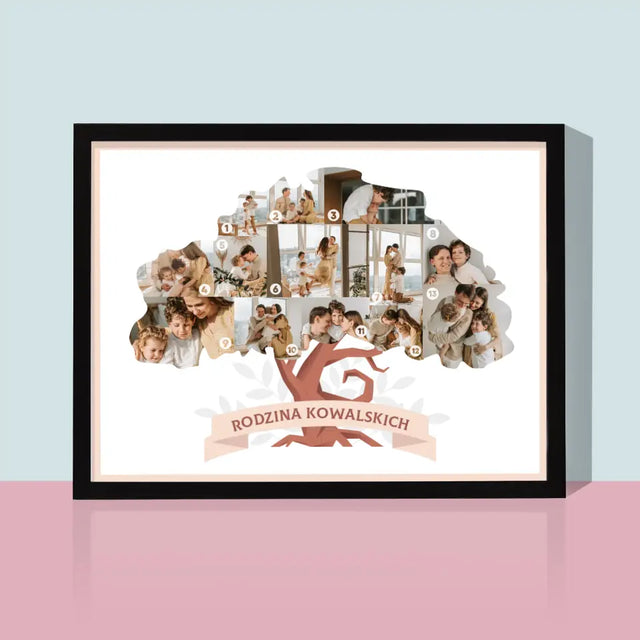 Kształt Ze Zdjęć: Drzewo Rodzinne - Wydruk Obramowany 30x40