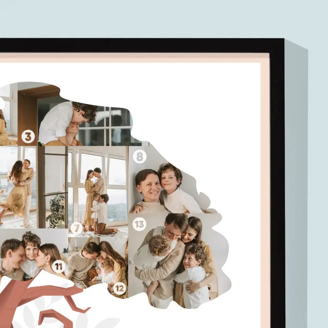 Kształt Ze Zdjęć: Drzewo Rodzinne - Wydruk Obramowany 30x40