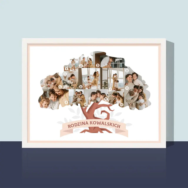 Kształt Ze Zdjęć: Drzewo Rodzinne - Wydruk Obramowany 30x40