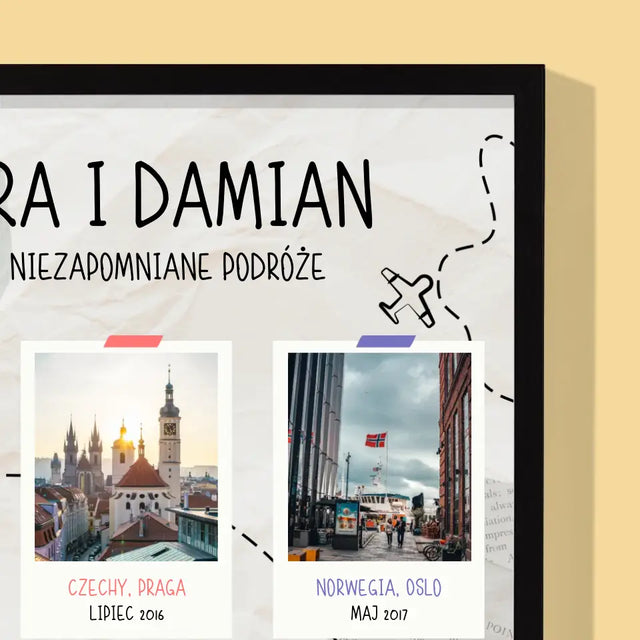 Nasza Historia: Nasze Niezapomniane Podróże - Wydruk Obramowany