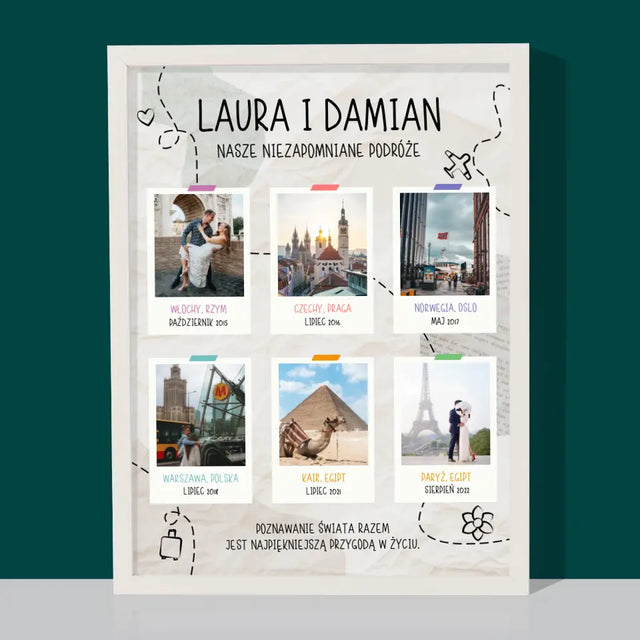 Nasza Historia: Nasze Niezapomniane Podróże - Wydruk Obramowany