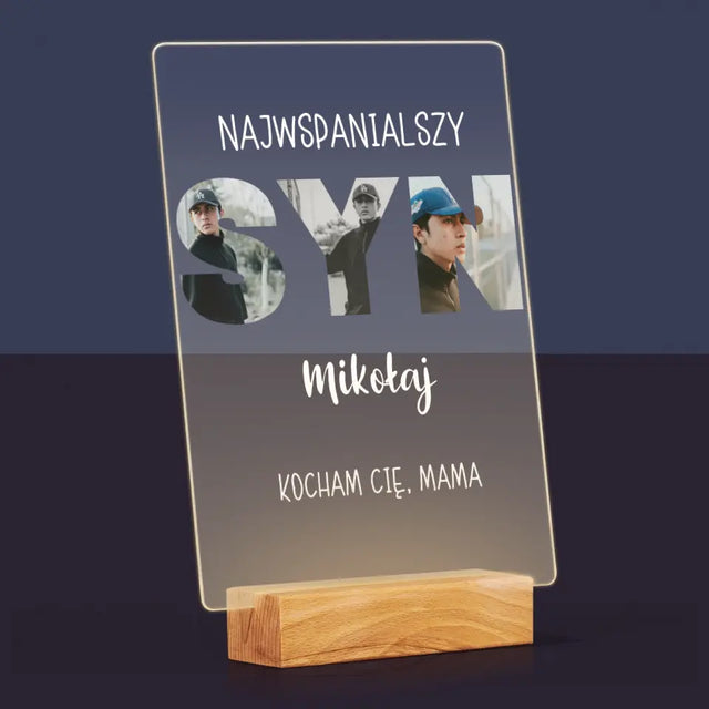 Słowo Ze Zdjęć: Syn - Wydruk Na Szkle Akrylowym