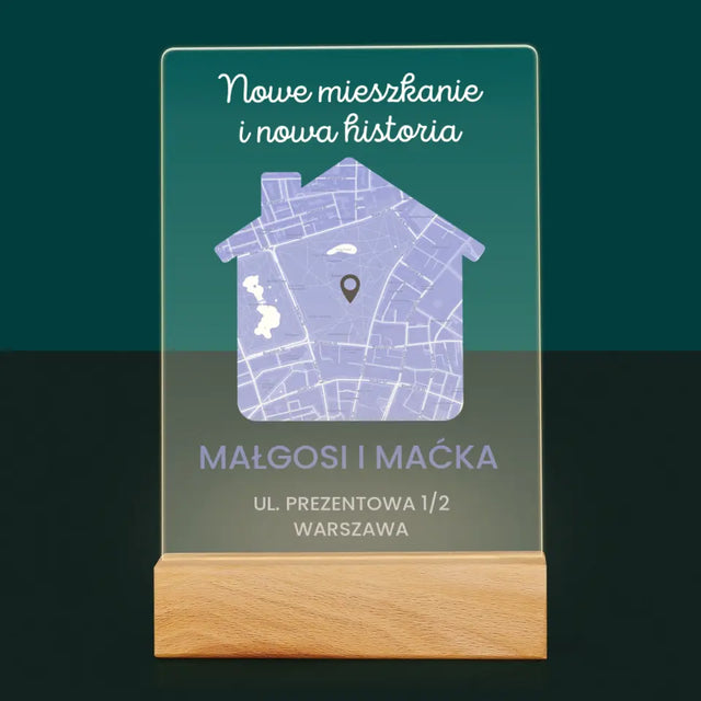 Mapa Miasta: Nowe Mieszkanie - Wydruk Na Szkle Akrylowym