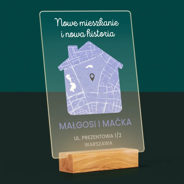 Mapa Miasta: Nowe Mieszkanie - Wydruk Na Szkle Akrylowym