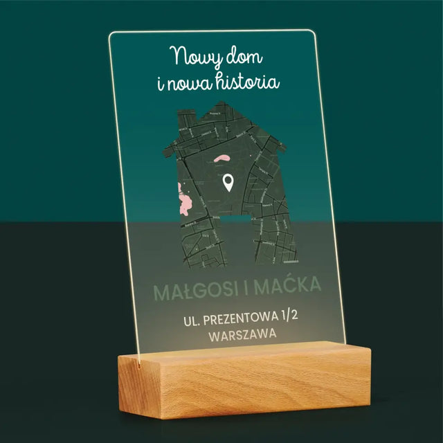 Mapa Miasta: Nowy Dom - Wydruk Na Szkle Akrylowym