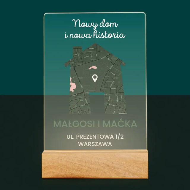 Mapa Miasta: Nowy Dom - Wydruk Na Szkle Akrylowym