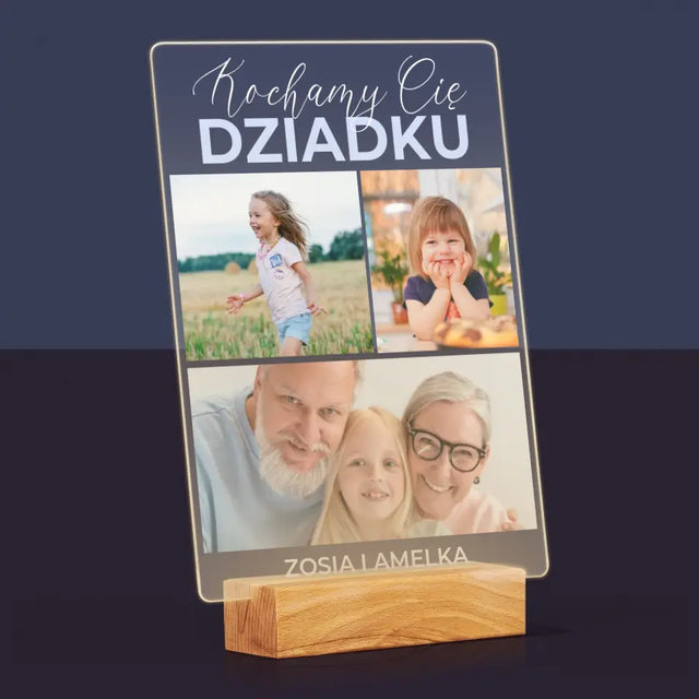 Fotokolaż: Kochamy Cię Dziadku - Wydruk Na Szkle Akrylowym