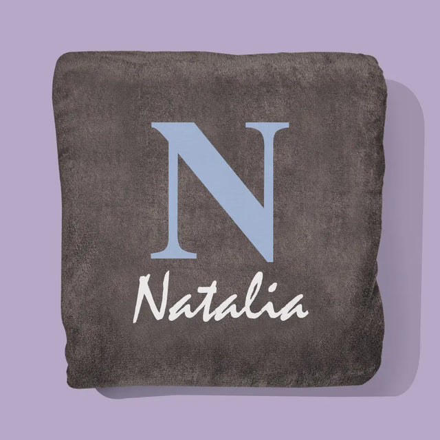 Monogram: Inicjał Imię - Koc z Haftem