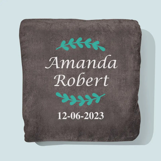 Monogram: Imiona Listki - Koc z Haftem