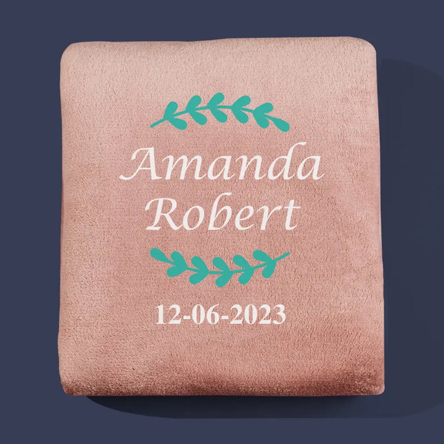 Monogram: Imiona Listki - Koc z Haftem