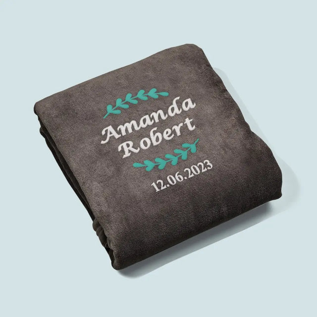 Monogram: Imiona Listki - Koc z Haftem