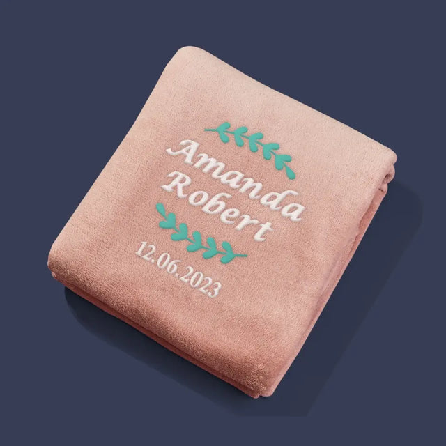 Monogram: Imiona Listki - Koc z Haftem