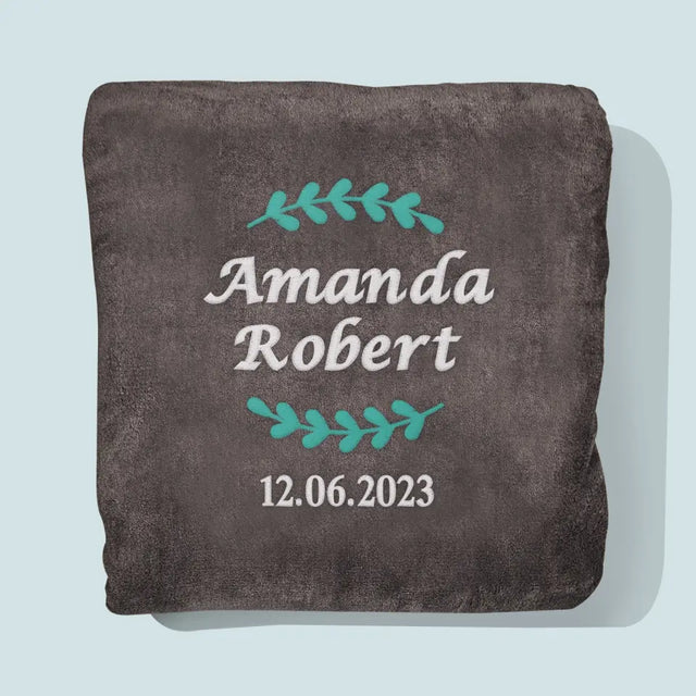 Monogram: Imiona Listki - Koc z Haftem