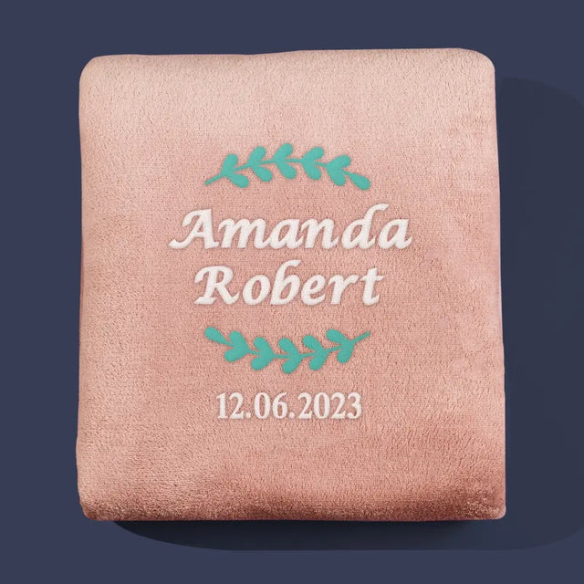 Monogram: Imiona Listki - Koc z Haftem