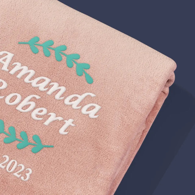 Monogram: Imiona Listki - Koc z Haftem