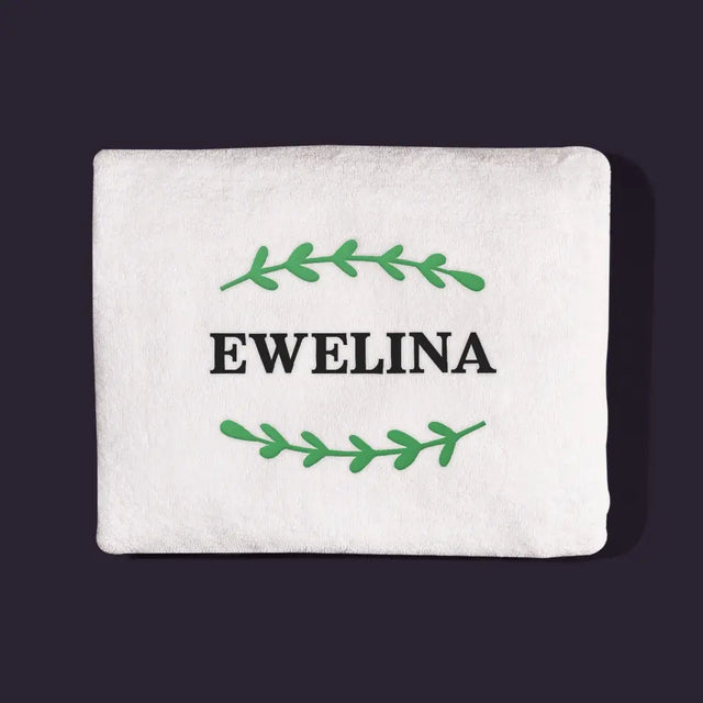 Monogram: Imię Listki - Ręcznik